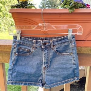 High waisted denim shorts